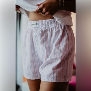 Katydid Striped Boxer Pajama Shorts
